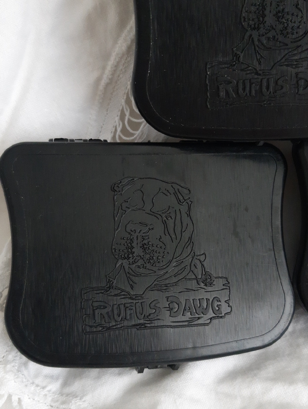 Three Rufus Dawg Small Parts Box